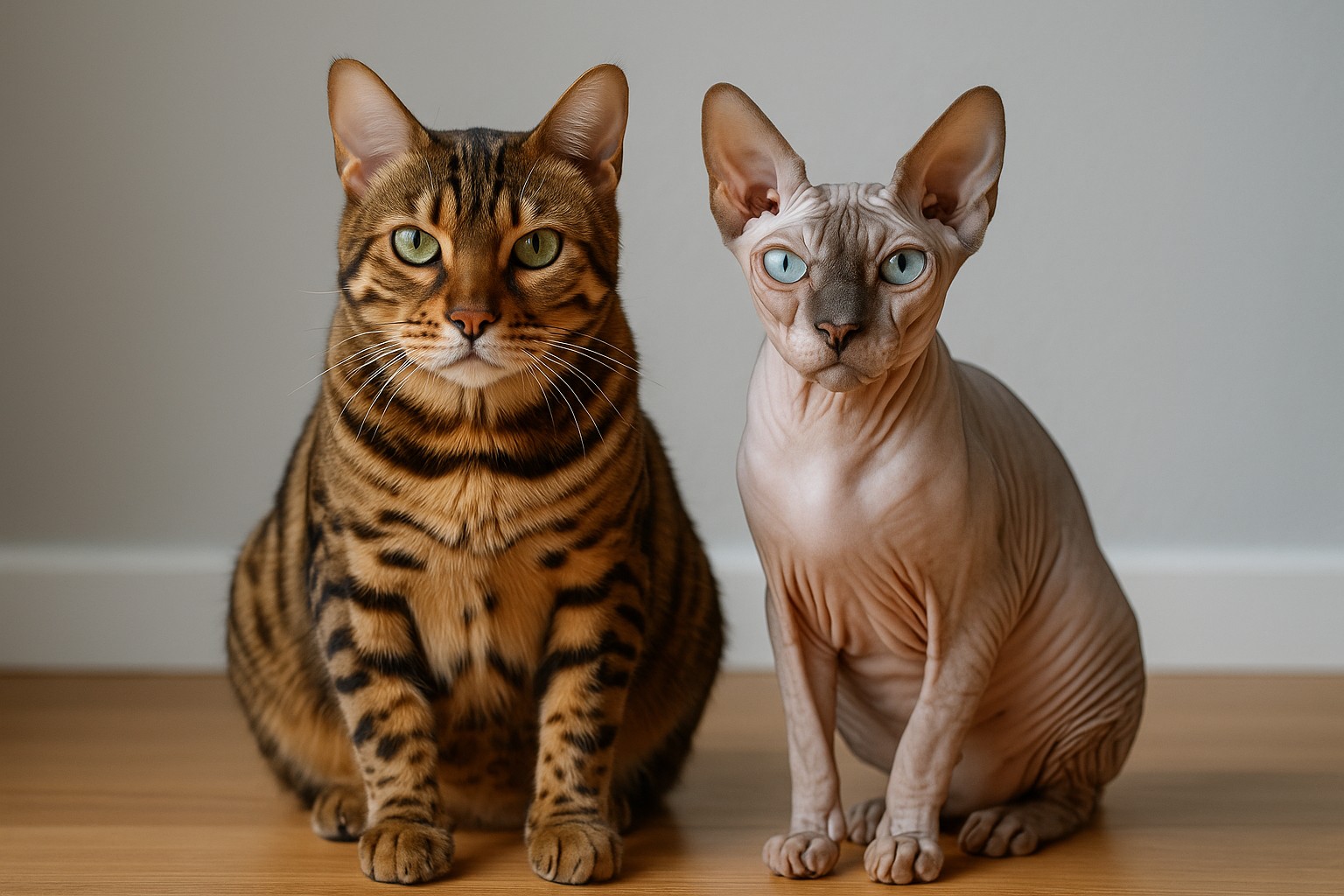 gato bengali vs sphynx
