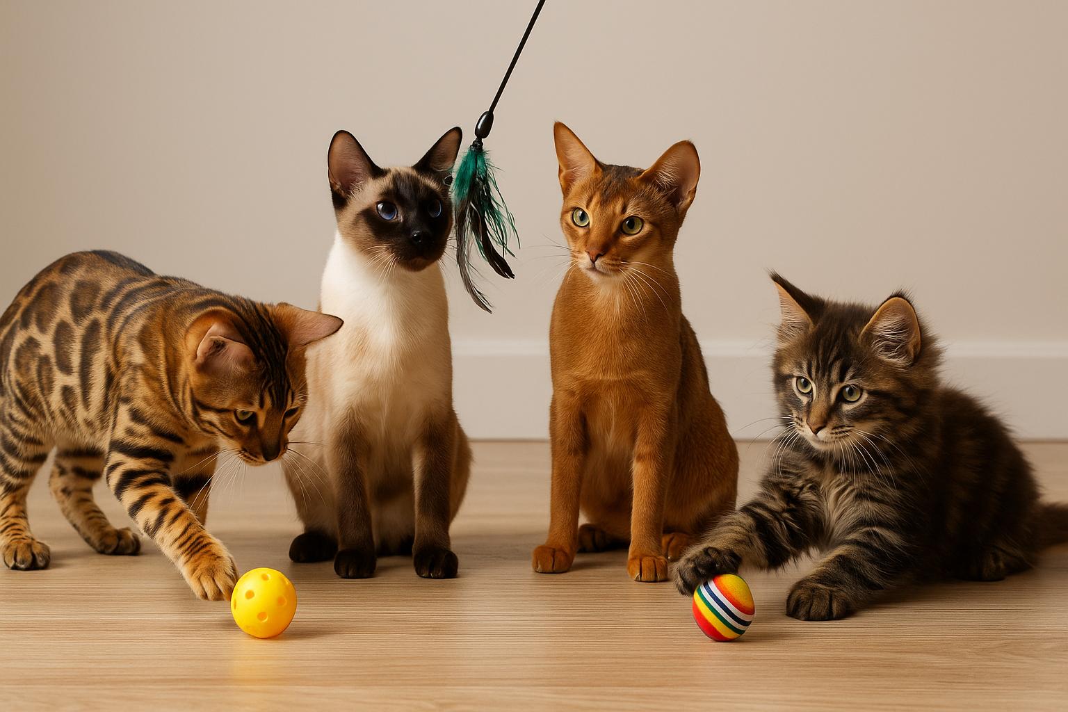 Imagen destacada de gatos juguetones