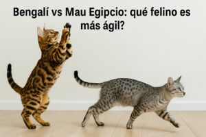 Bengalí vs Mau Egipcio: ¿qué felino es más ágil?