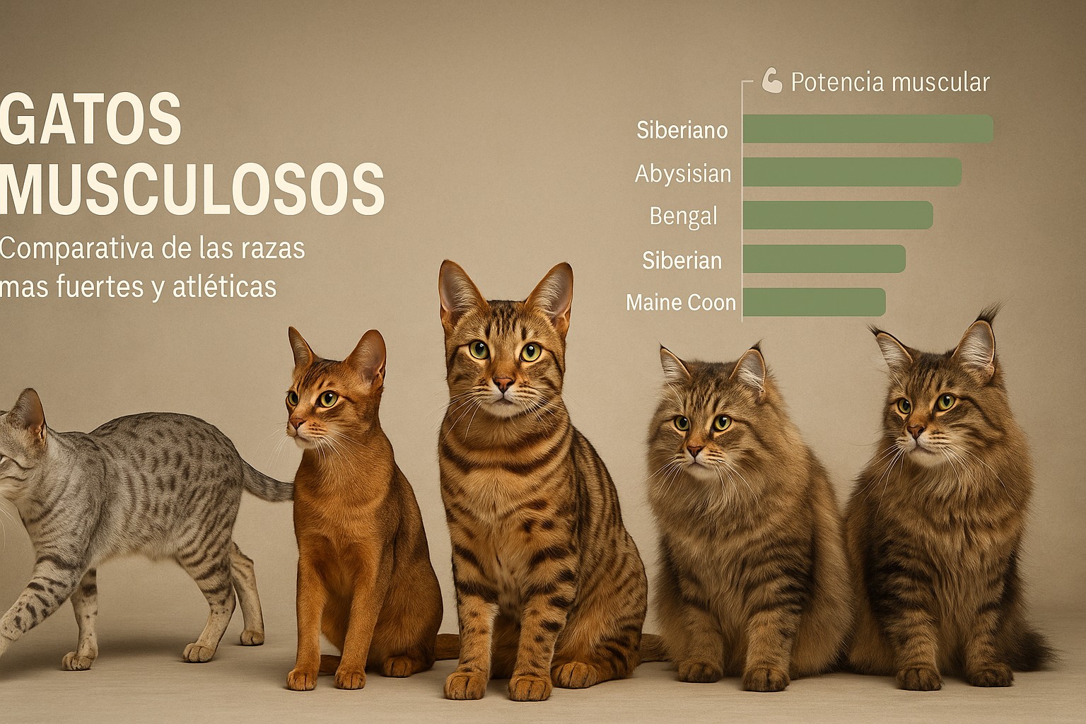 Razas de gatos musculosos, comparativa