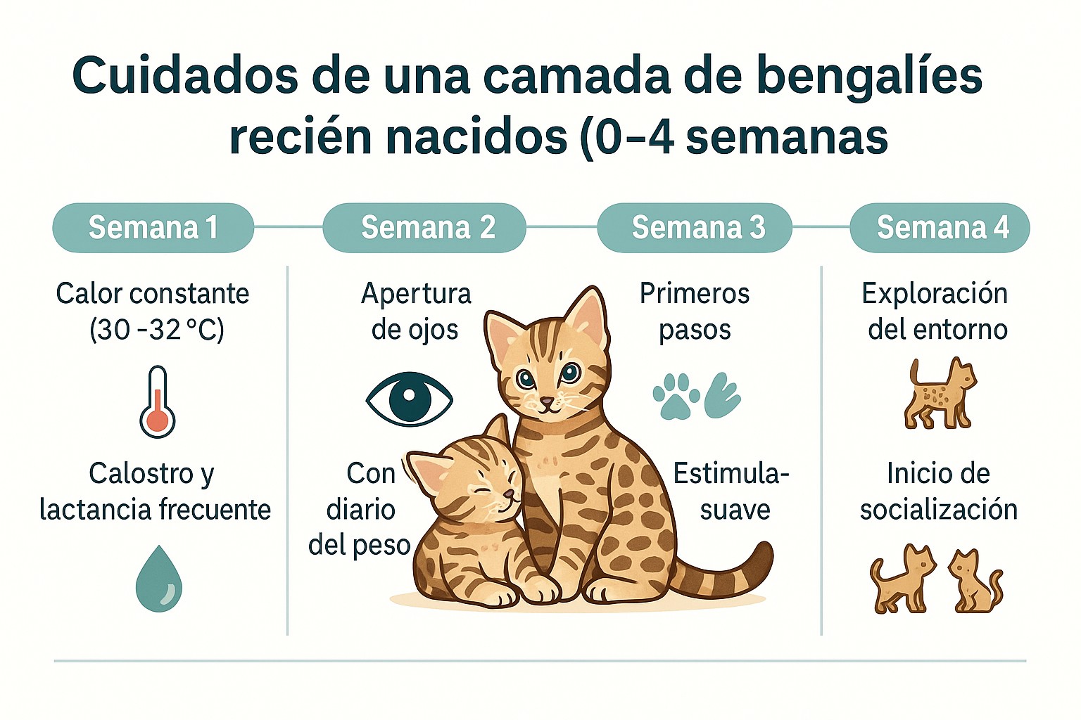 Cuidados de una camada de bengalíes recién nacidos