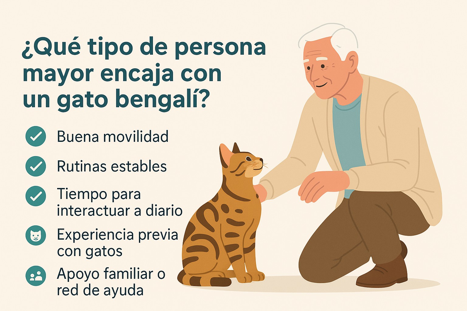 El gato bengalí y las personas mayores