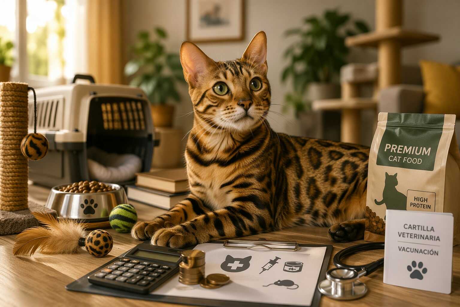 Coste real de tener un gato bengali el primer año