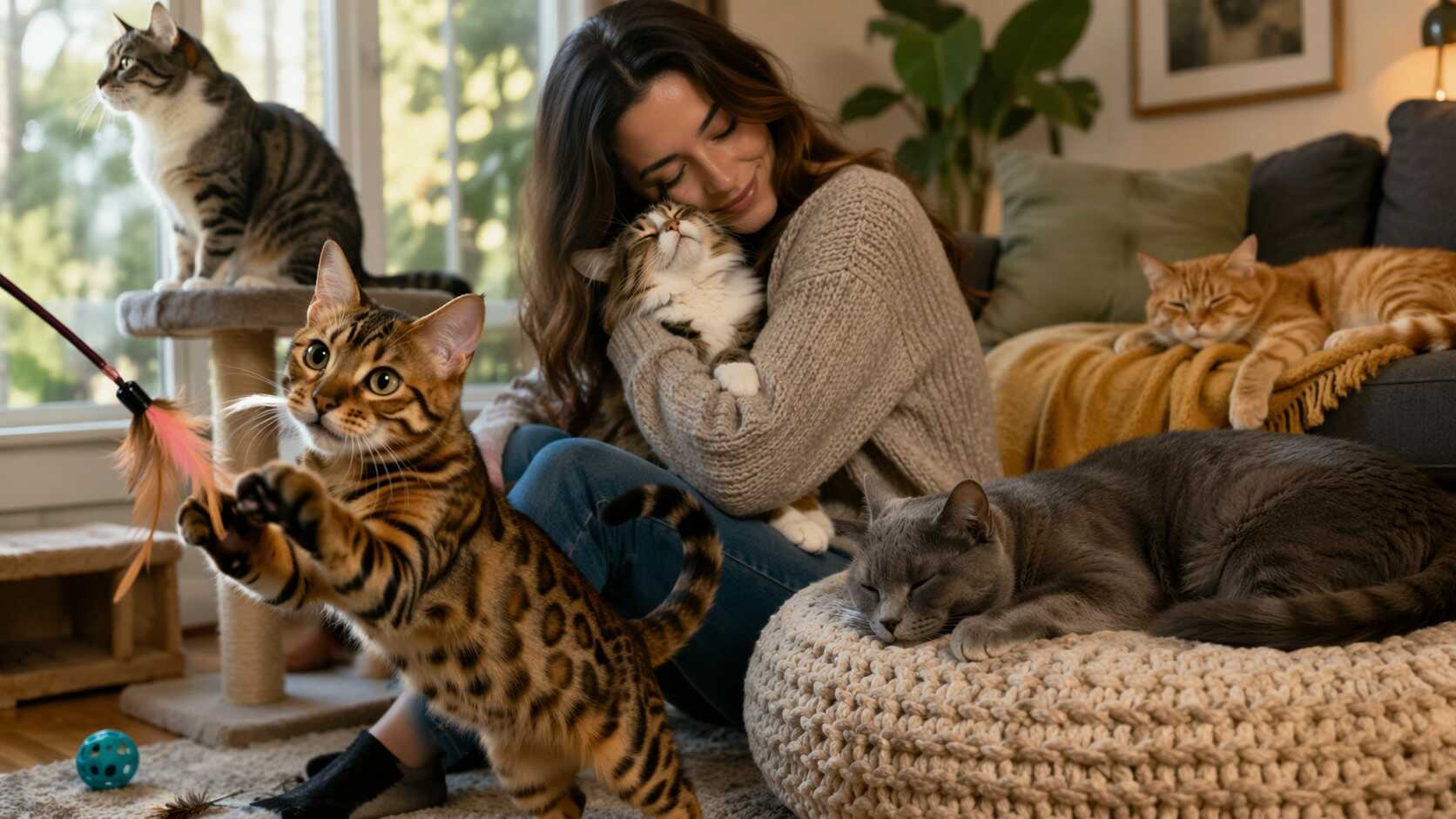 Momentos acogedores con gatos