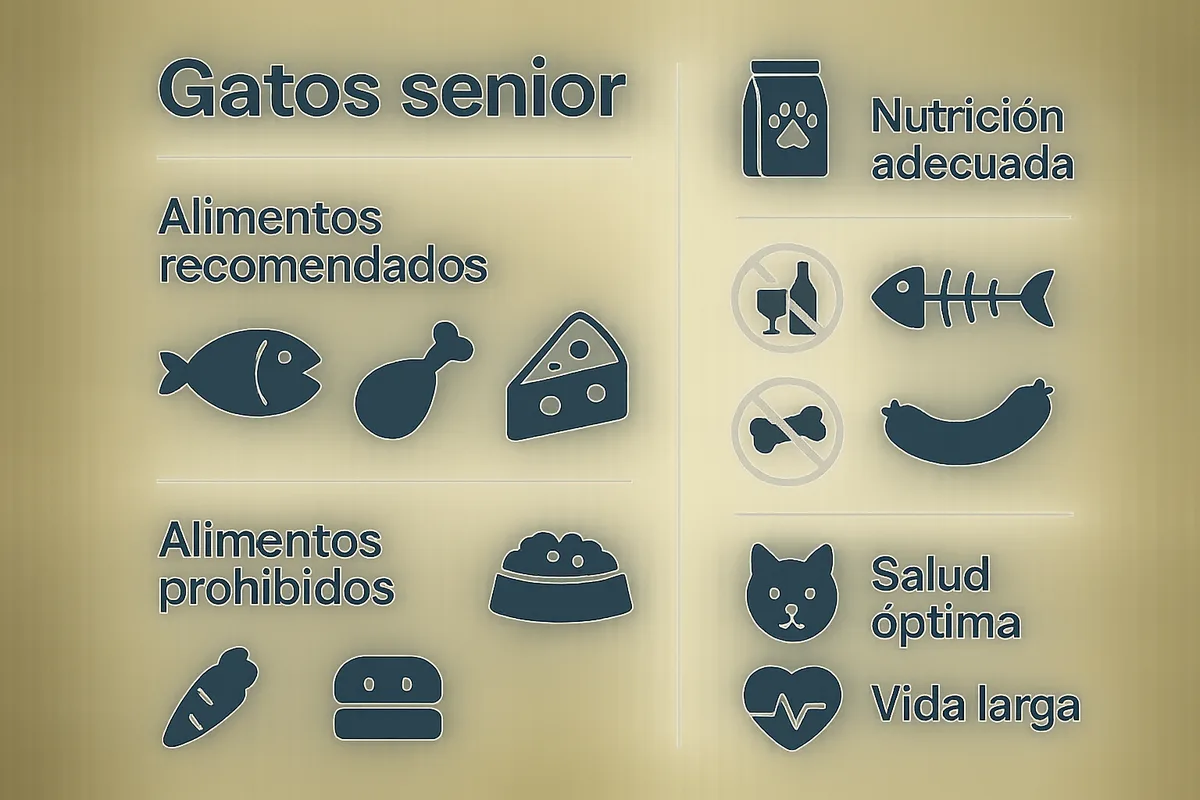 alimentos recomendados y prohibidos para gatos senior